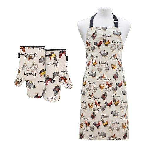 ASHDENE Heartland Apron &amp; 2pk Oven Mitt Gift Set