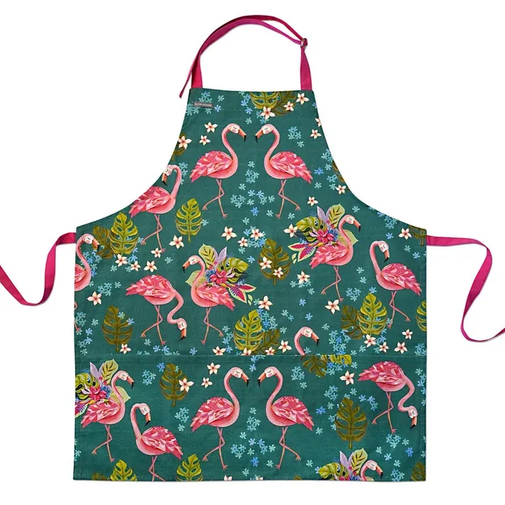 ALLEN DESIGNS Flamingos Teal Apron