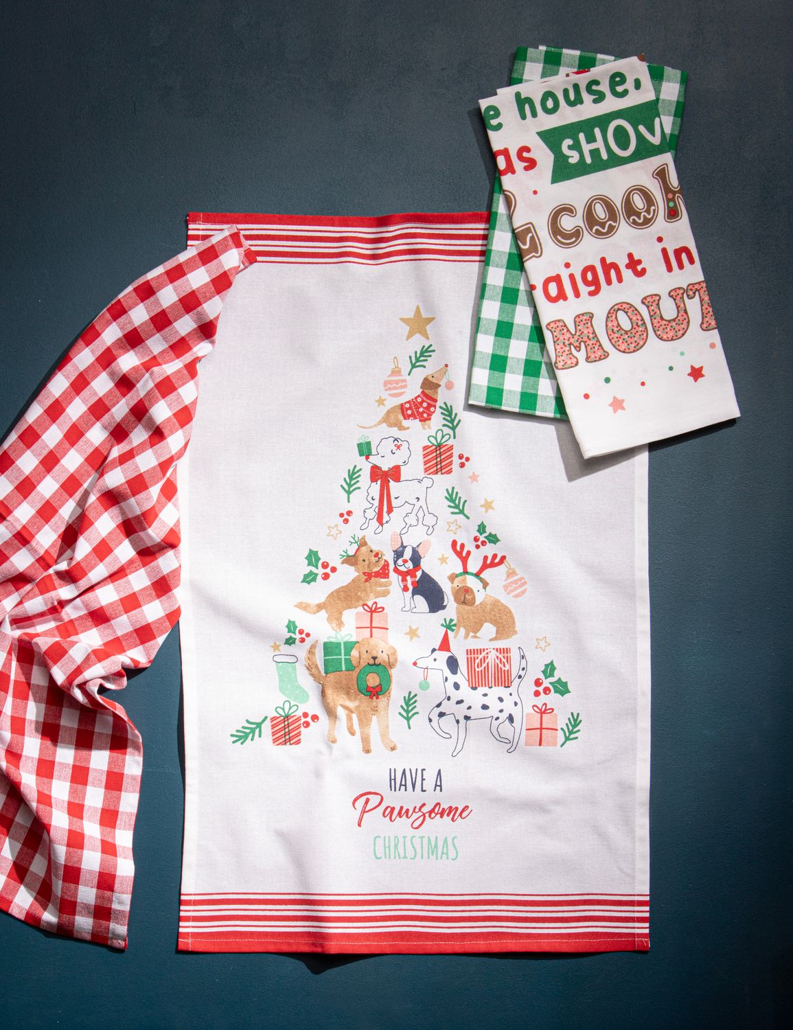 ASHDENE Festive Fun 2pk Kitchen Tea Towel - Asst.