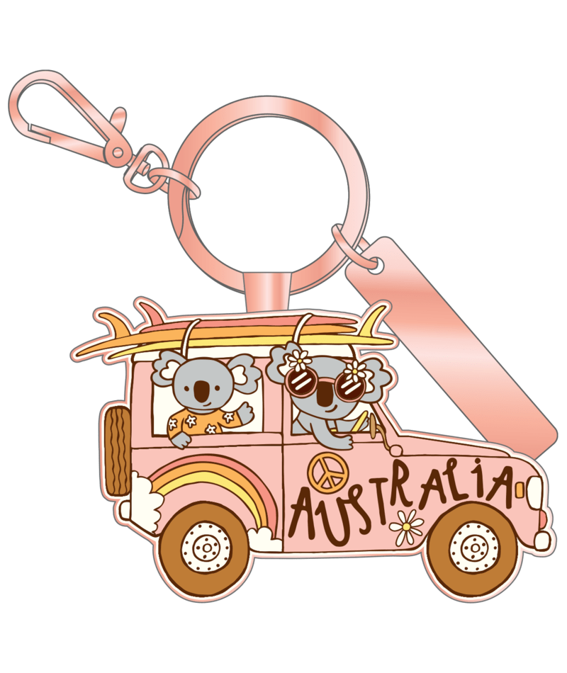 EARTH NYMPH Girls' Keyring Enm - Aussie Beach Fun