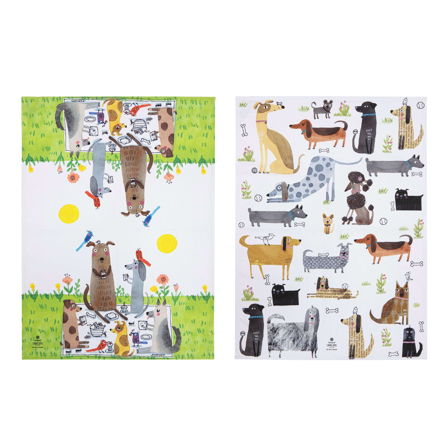 ASHDENE Canine Capers 2pk Kitchen Towel - Puppers