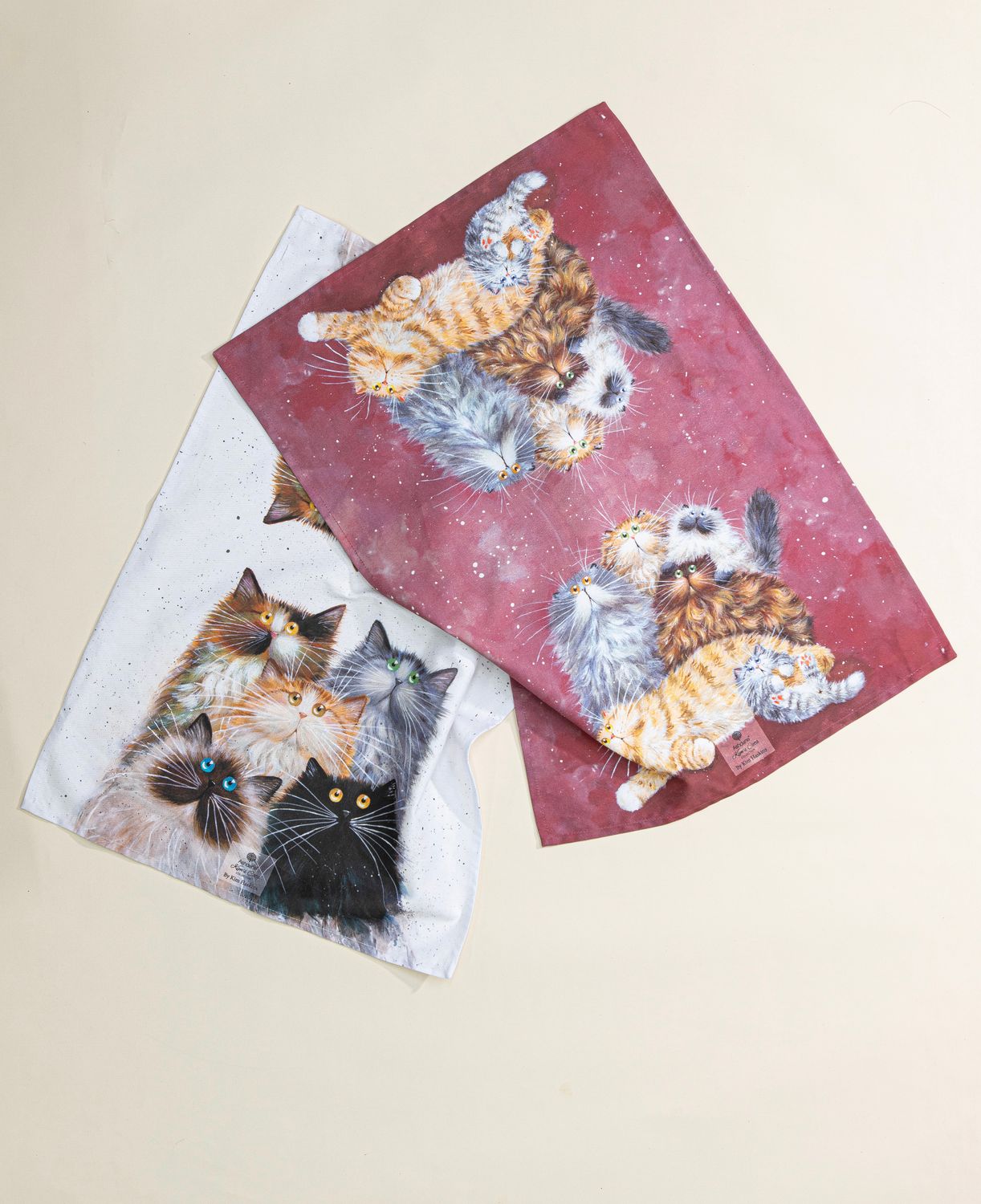 ASHDENE Kim's Cats Fluffy Friends 2pk Kitchen Towel