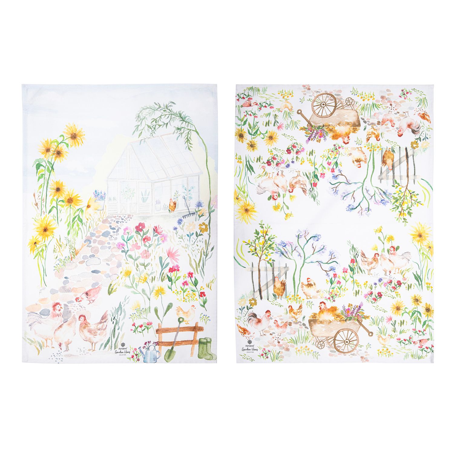 ASHDENE Garden Hens 2pk Kitchen Towel