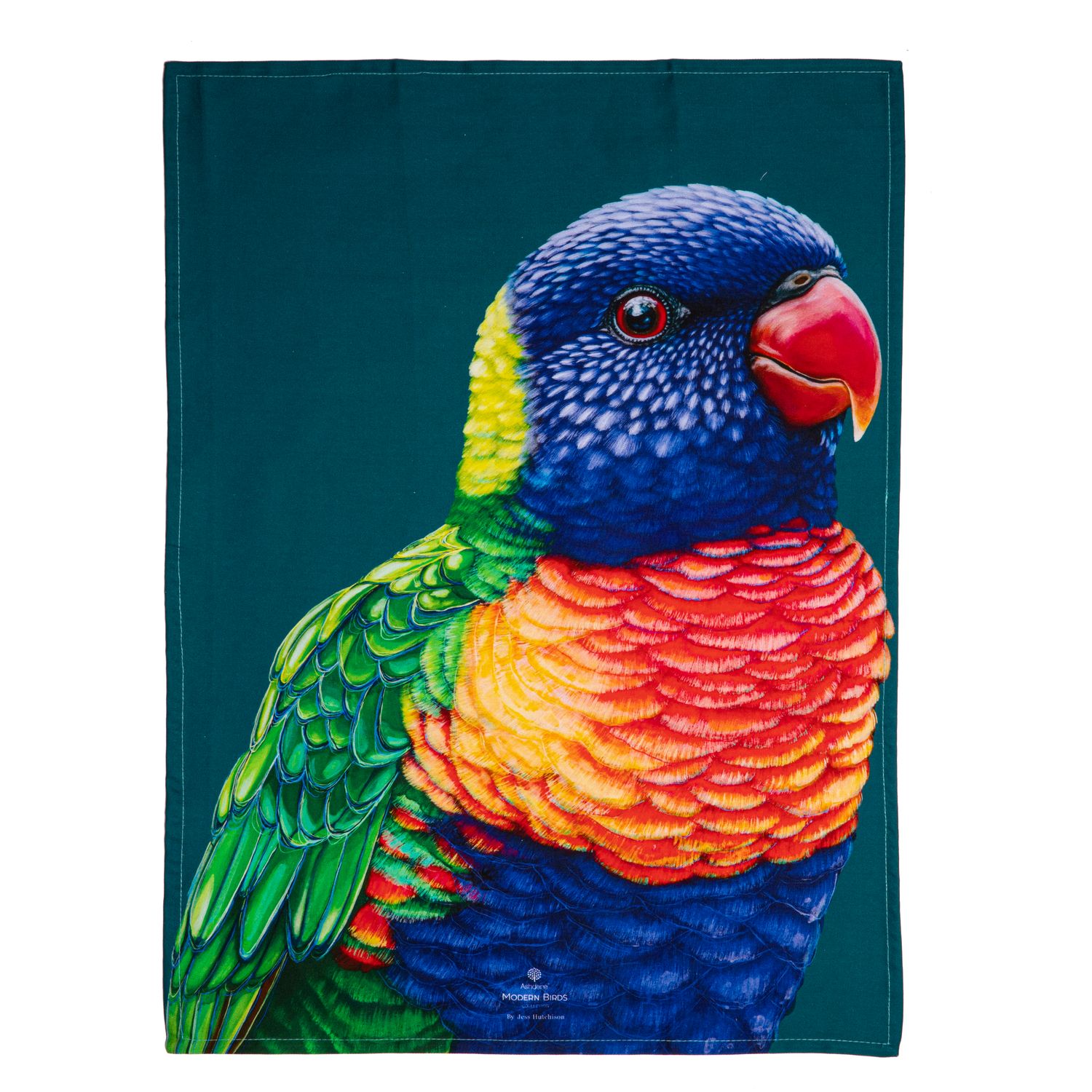ASHDENE Modern Birds Kitchen Towel - Rainbow Lorikeet