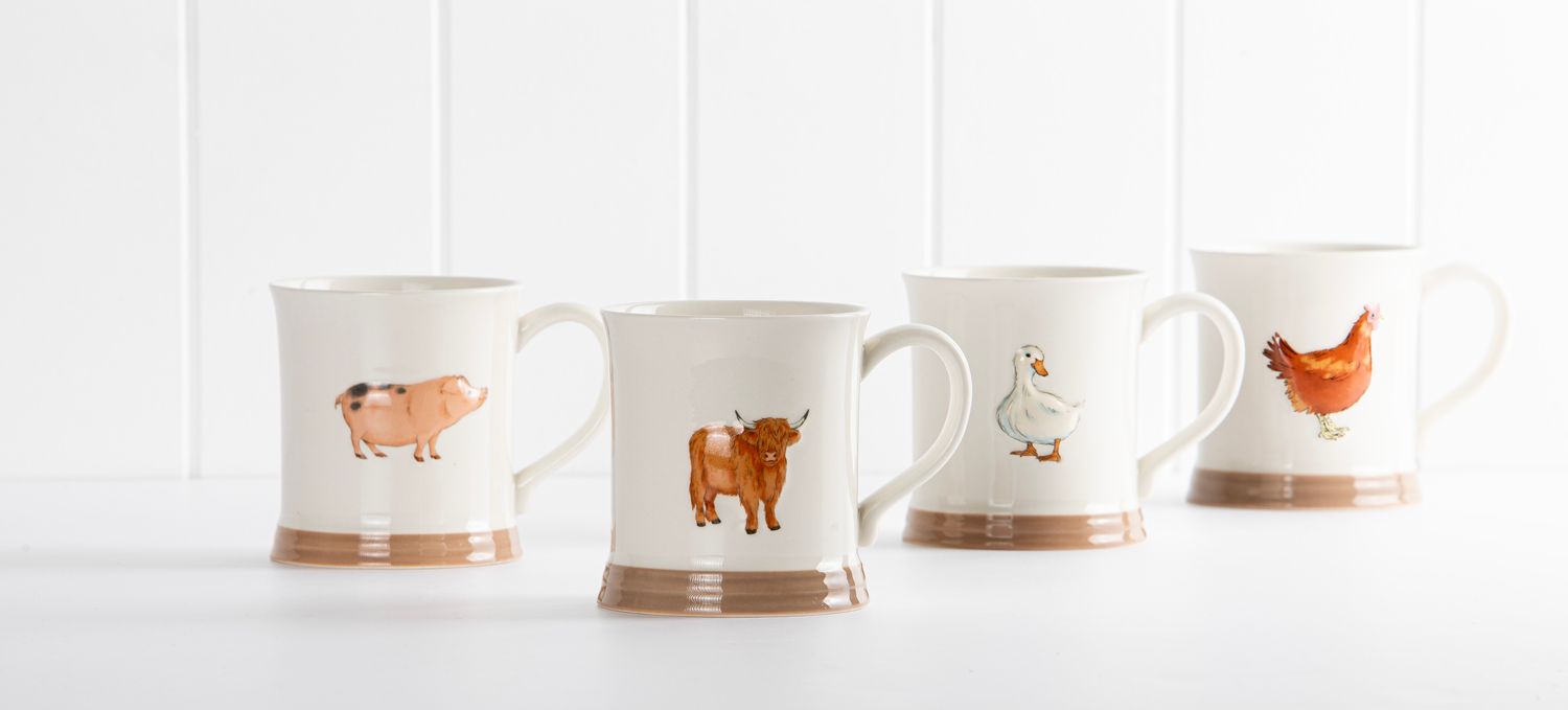 ASHDENE Farm Friends 4pk Assorted Mug