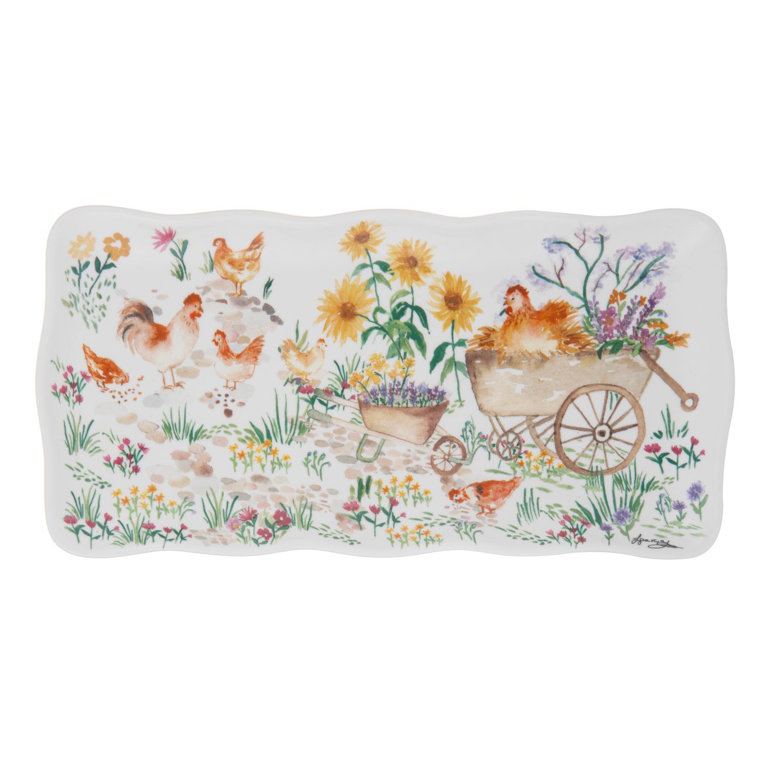 ASHDENE Garden Hens Platter