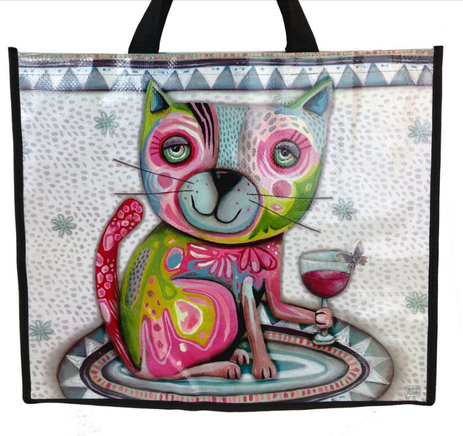 ALLEN DESIGNS Cat Wine Shopper Bag - DISC