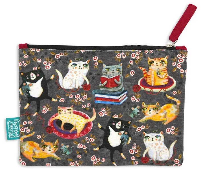 ALLEN DESIGNS Crazy Cats Cotton Pouch