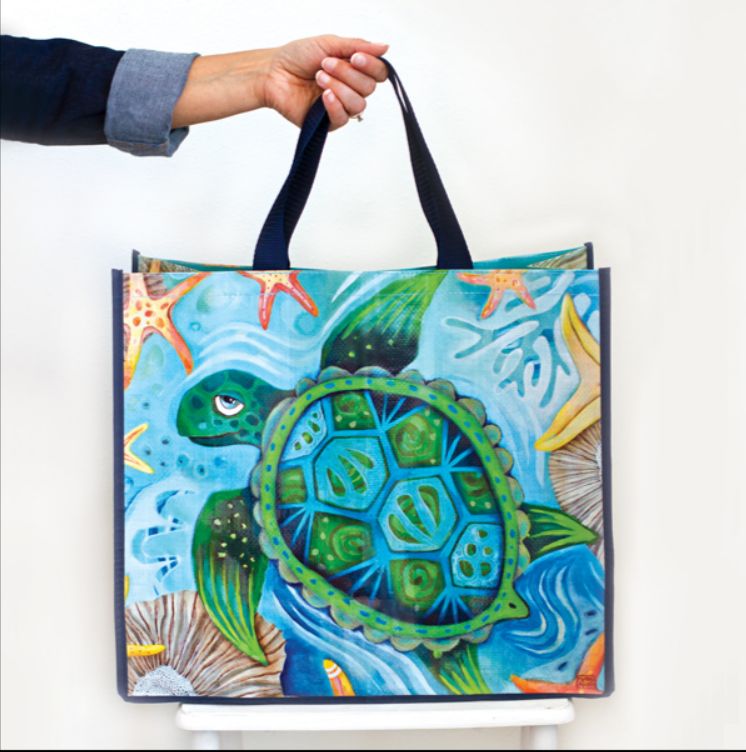 ALLEN DESIGNS Happy Turtle Shopper Bag