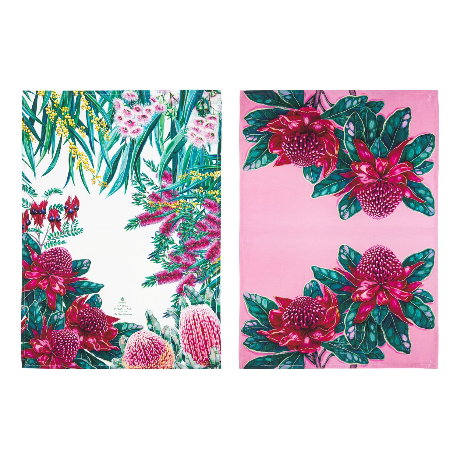 ASHDENE Native Flora Waratah 2pk Kitchen Towel