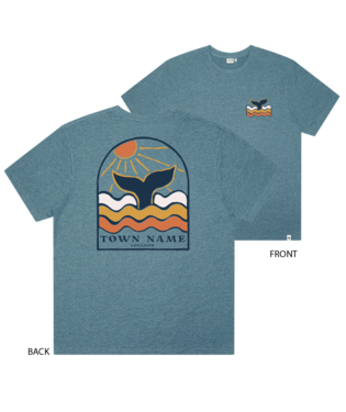 PACIFIC CREATIONS Men's T-Shirt - Whale Tail - Powder Blue Marle
