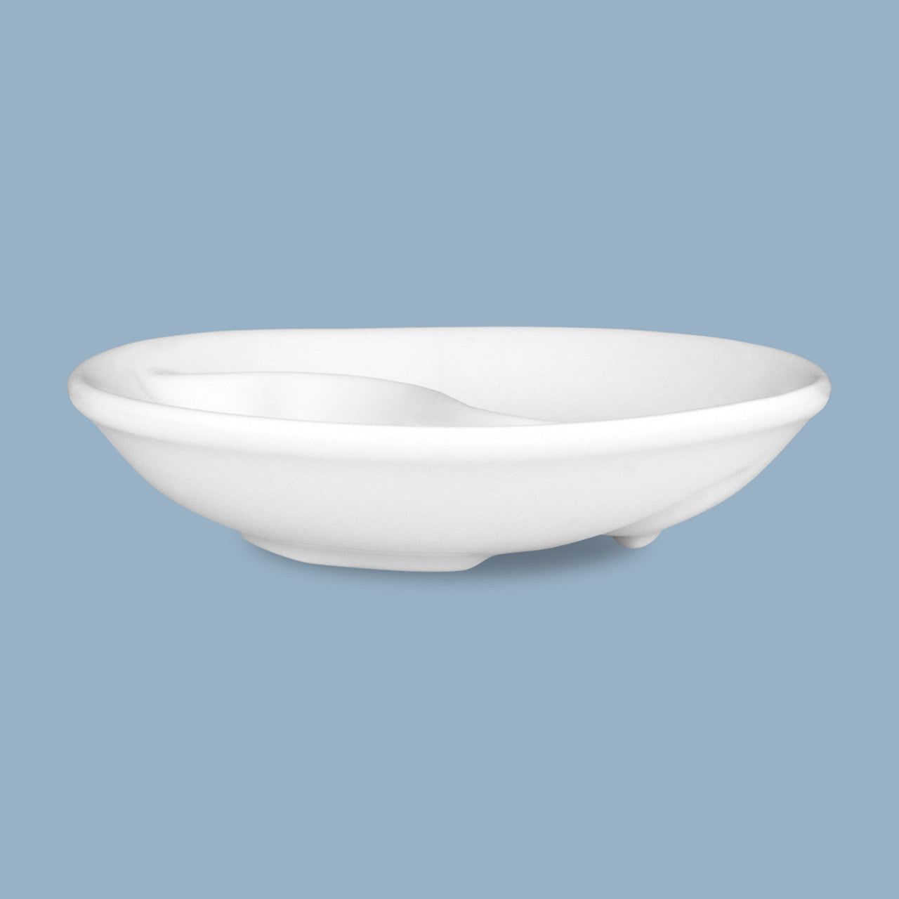 WILKIE BROTHERS Cuisine Round Divided Sauce Dish - 10cm - New Bone Porcelain