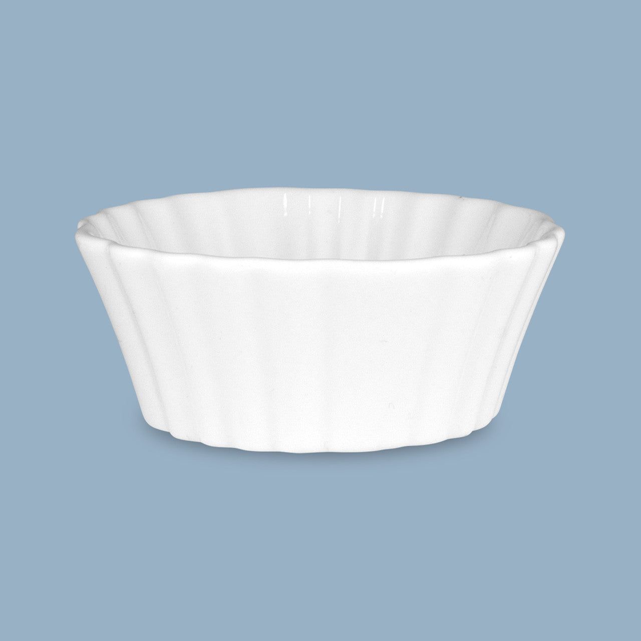 WILKIE BROTHERS Cuisine Fluted Flan Dish - 9 x 3.5cm/100ml - New Bone Porcelain