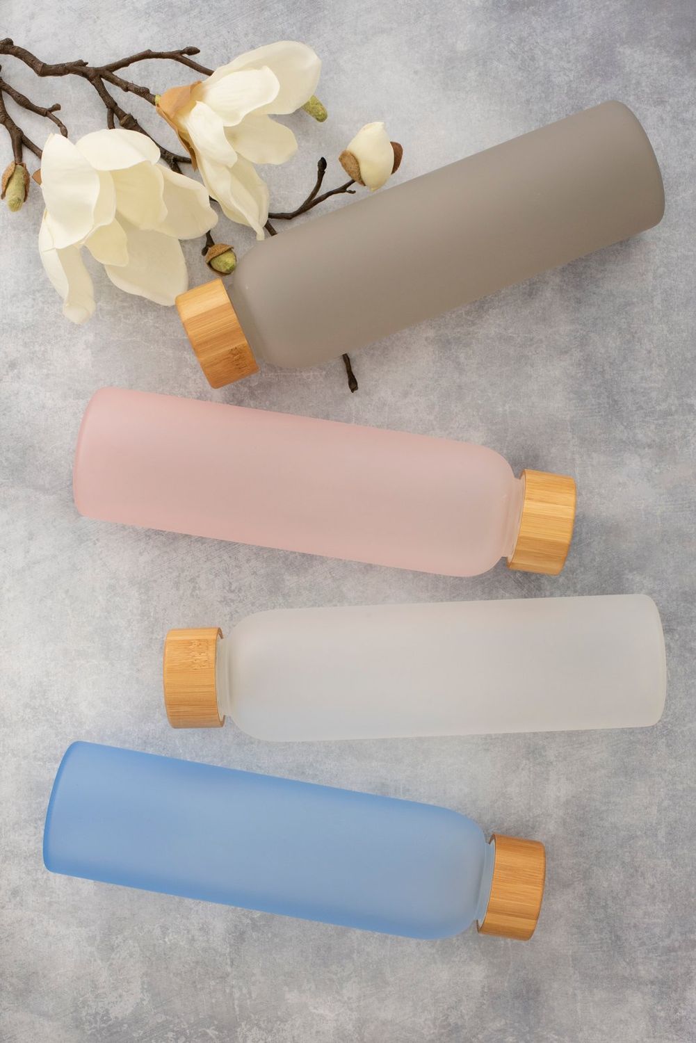 AVANTI Velvet Glass Bottle 550ml - Frosted Pink