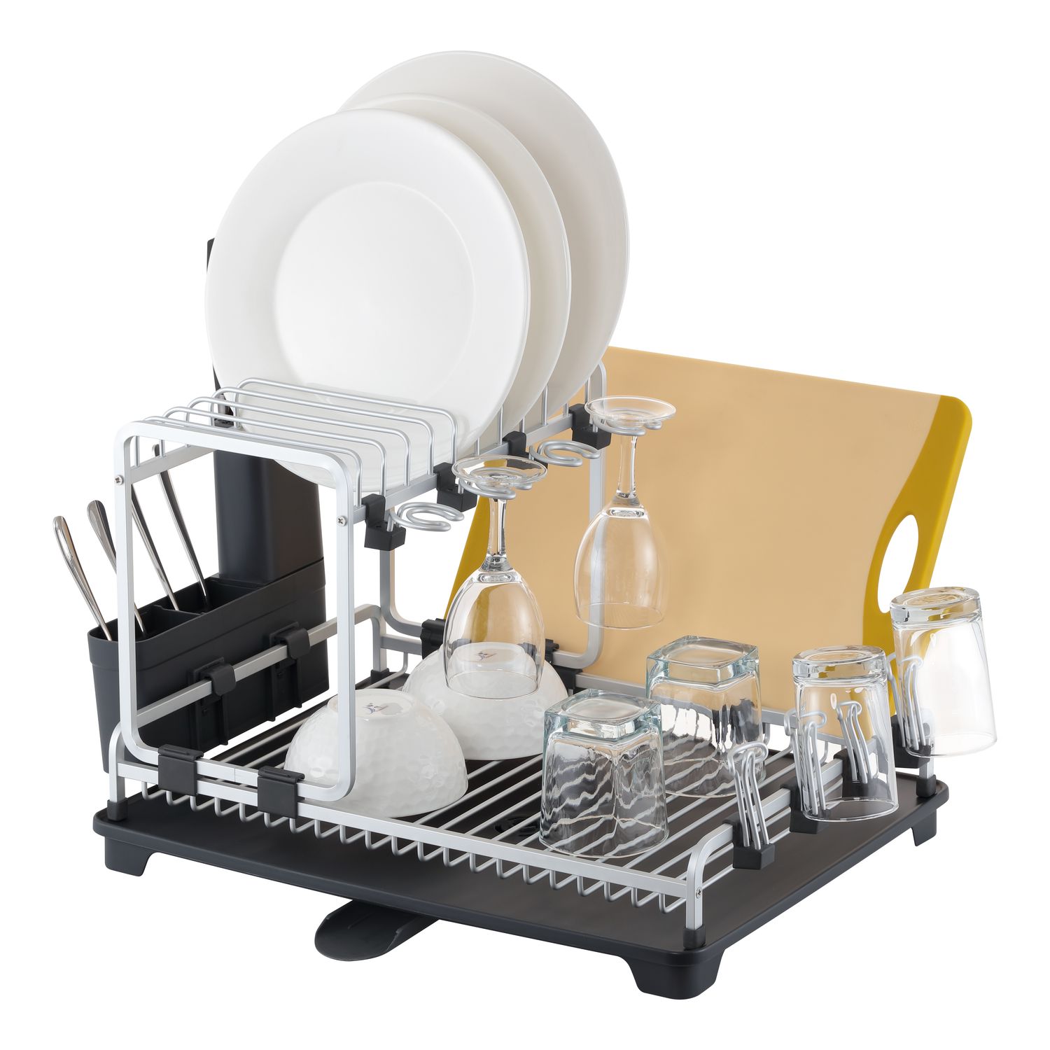 AVANTI Apex Aluminium Double Deck Dish Rack w Draining Tray
