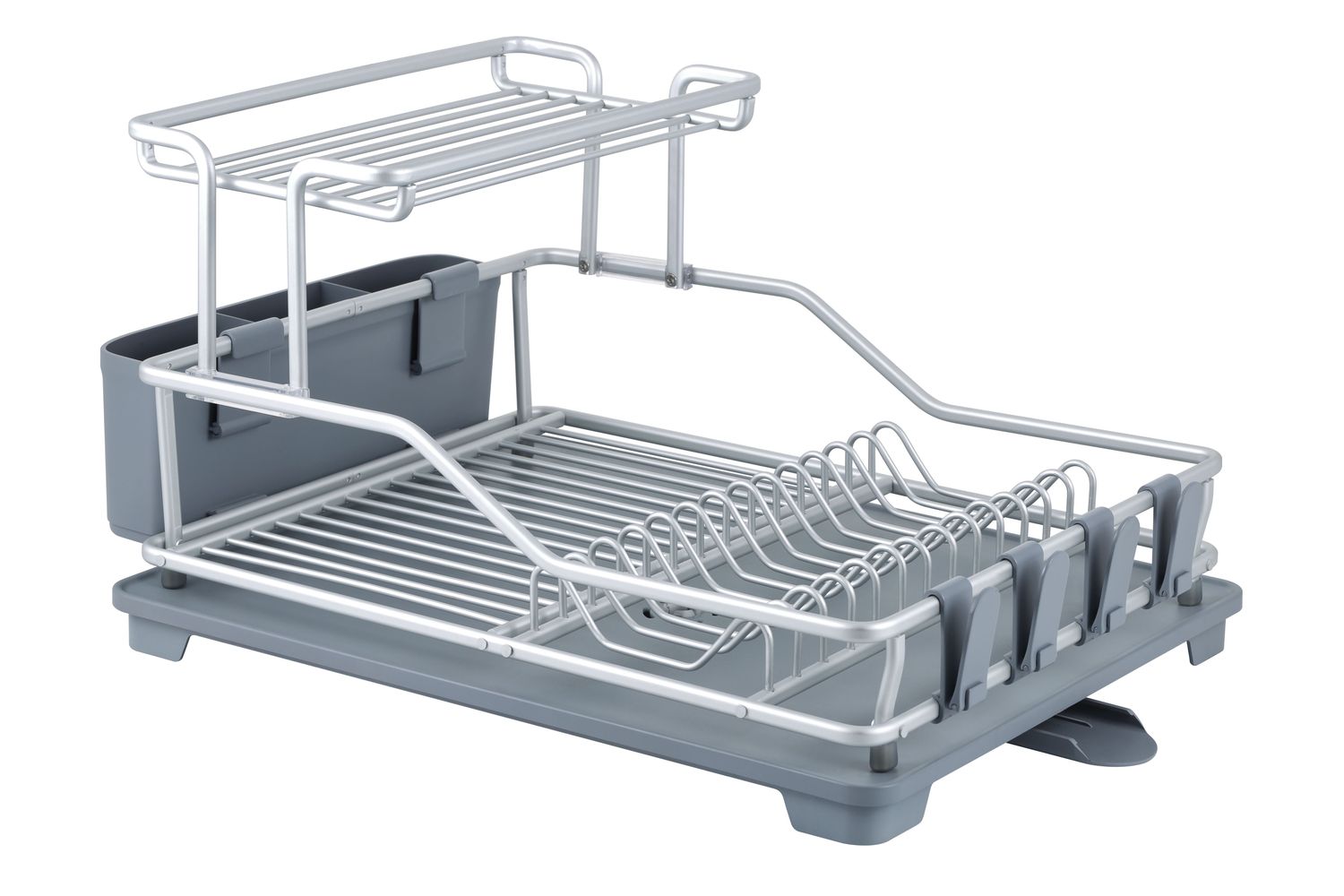 AVANTI Bravo Aluminium Dble Deck Dish Rack w Draining Tray