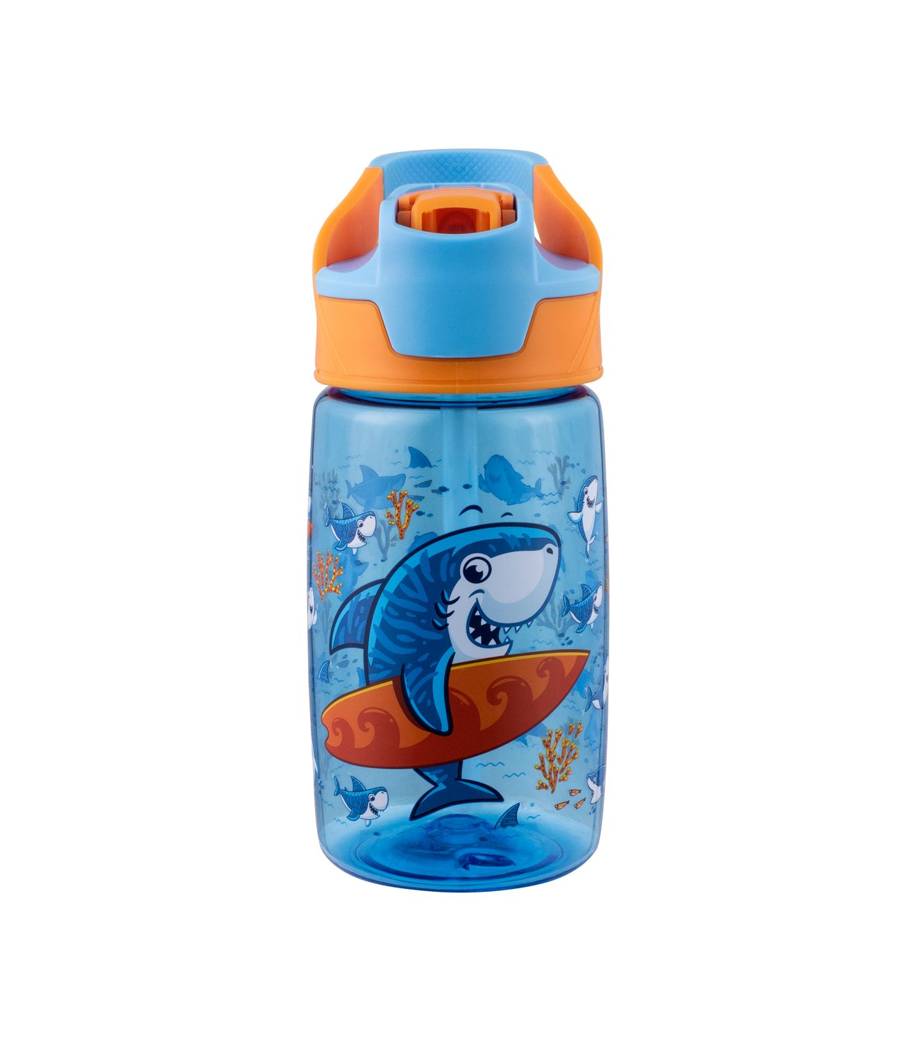 AVANTI YumYum Auto Flip Spout Tritan Bottle 450ml-Surf Shark