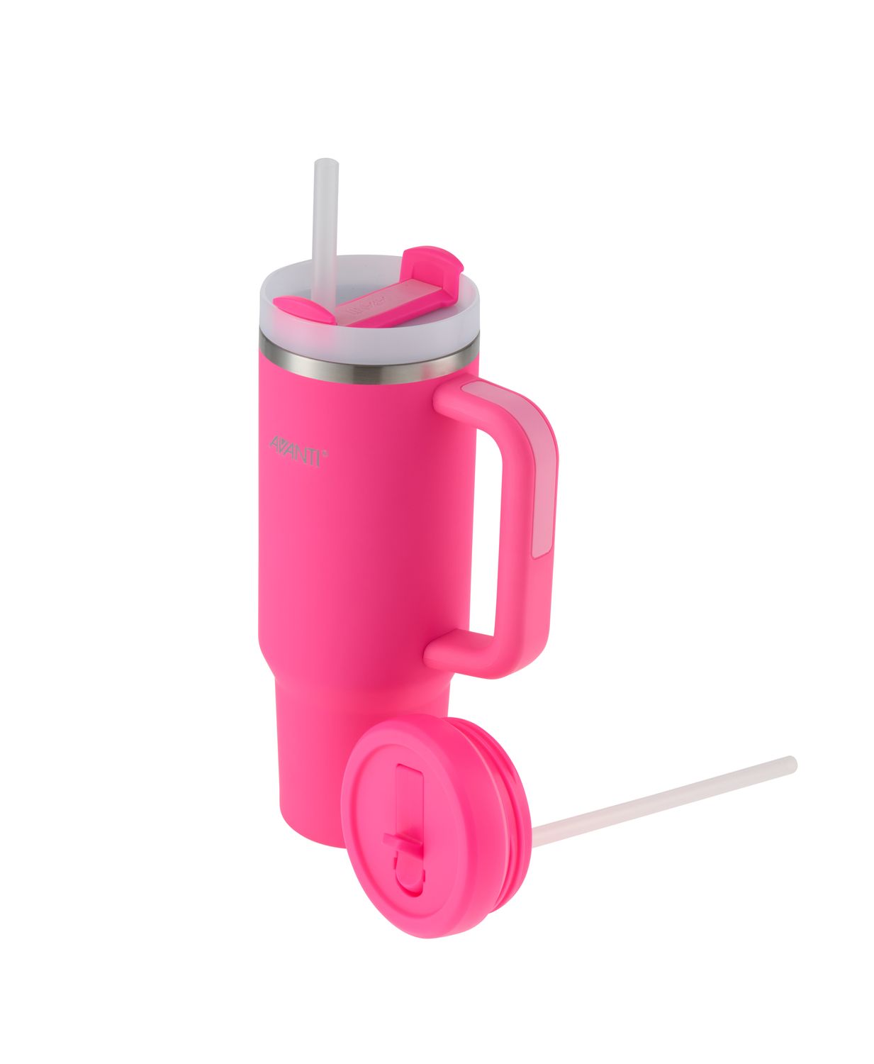 AVANTI HydroQuench Tumbler with Two Lids, 1L Neon Pink