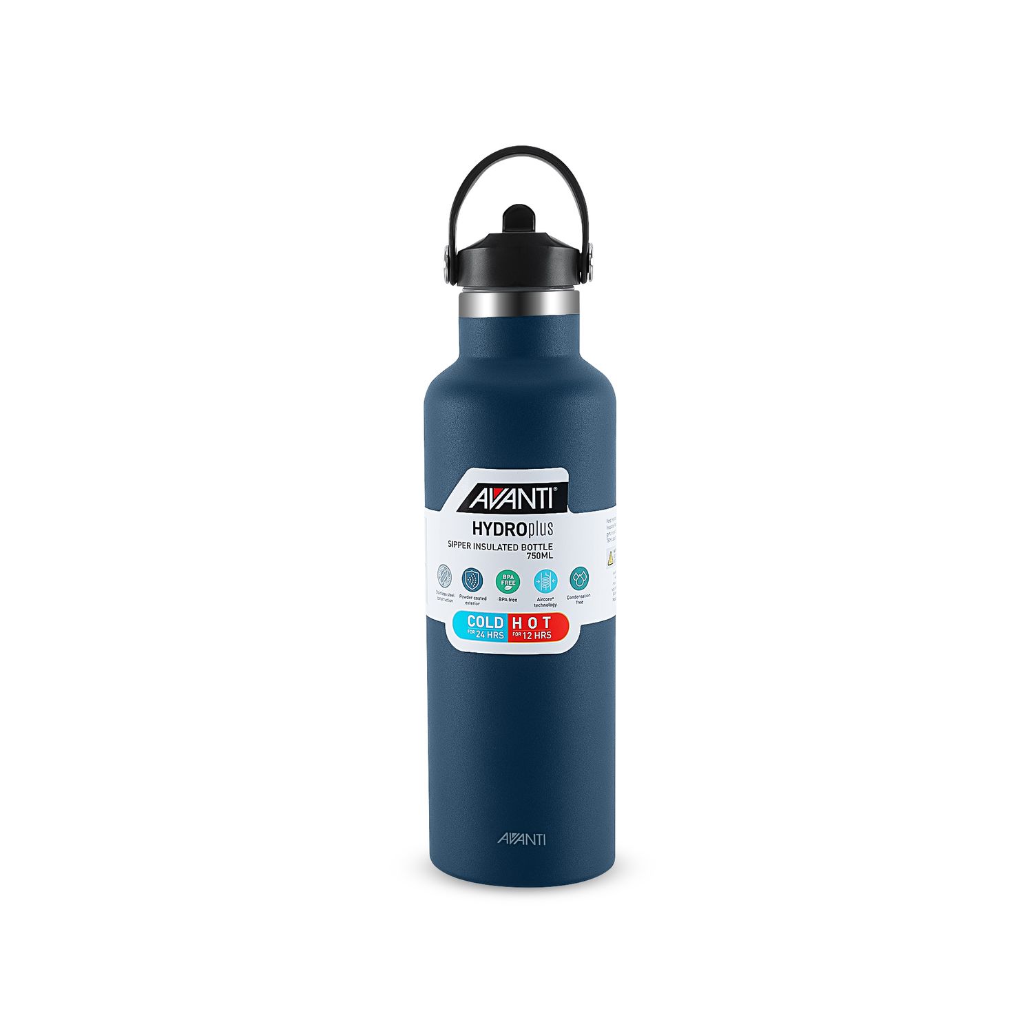 AVANTI HydroPlus Insulated Sipper Bottle 750ml - Navy