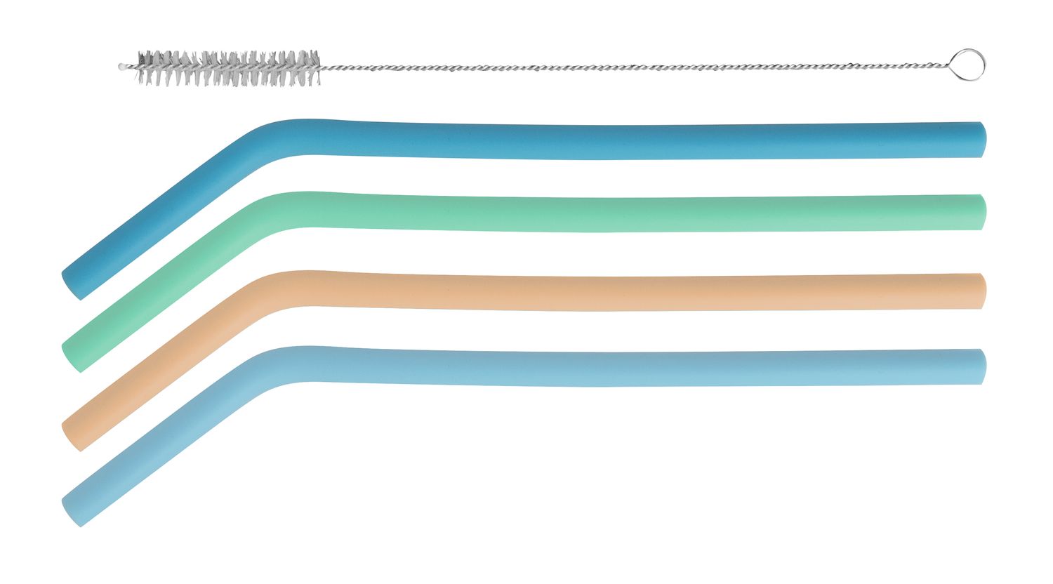 AVANTI Silicone Straws with Cleaning Brush - Set of 4