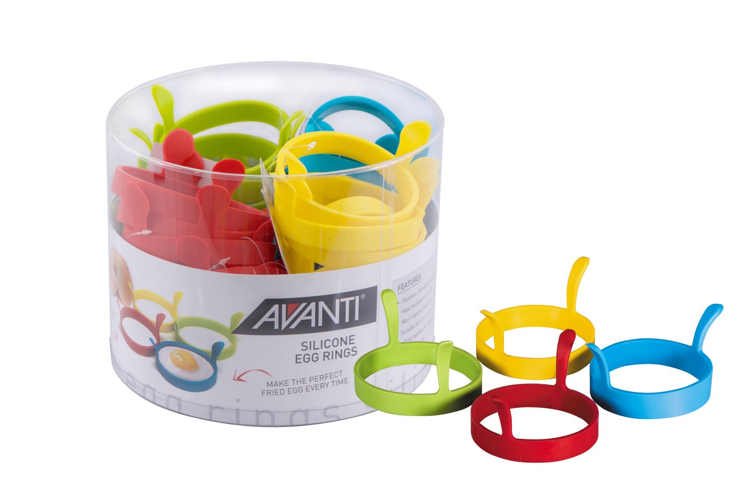 AVANTI Silicone Egg Rings with Handles - Assorted