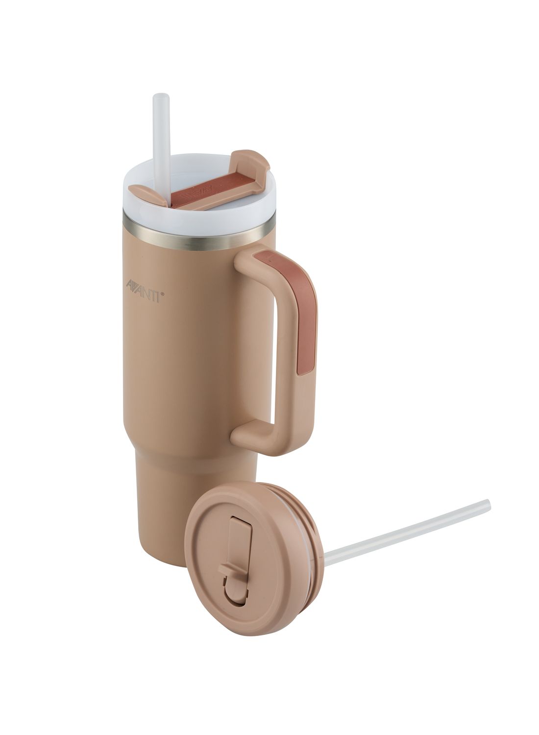 AVANTI HydroQuench Tumbler with Two Lids, 1L Mocha