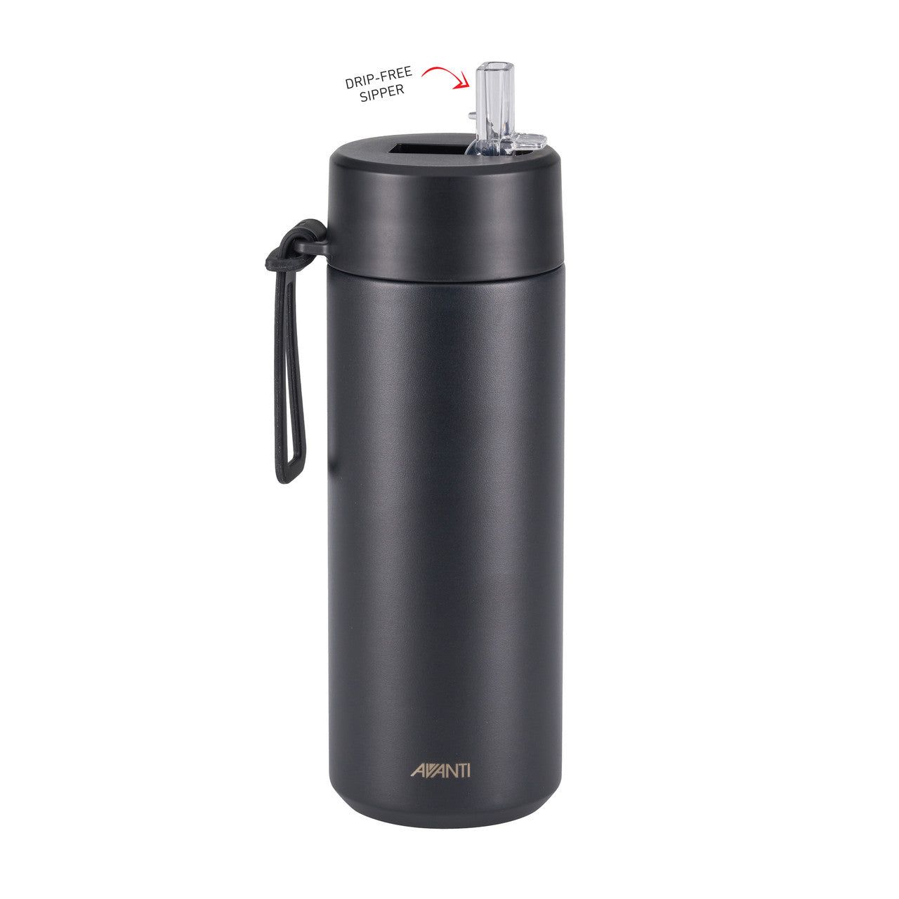 AVANTI HydroUltra Insulated Water Bottle w/Strap 750ml Black