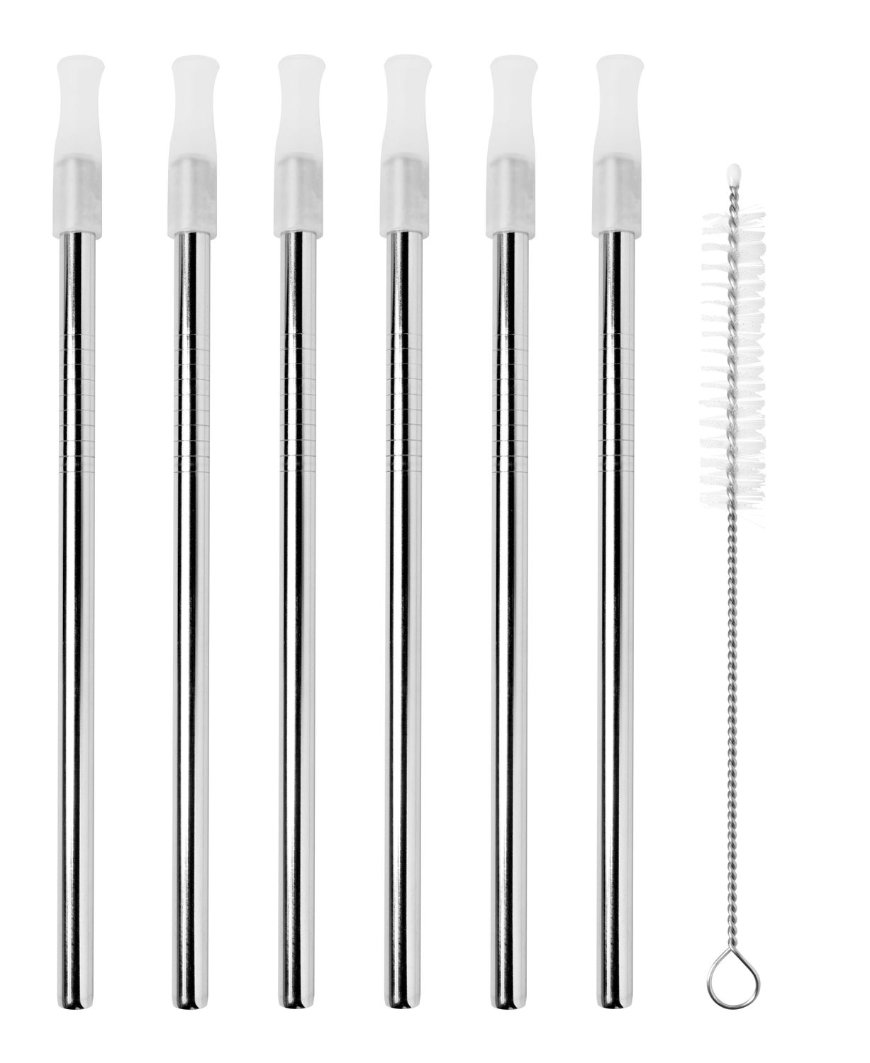AVANTI Cocktail S/Steel Straws w/ Cleaning Brush - Set of 6