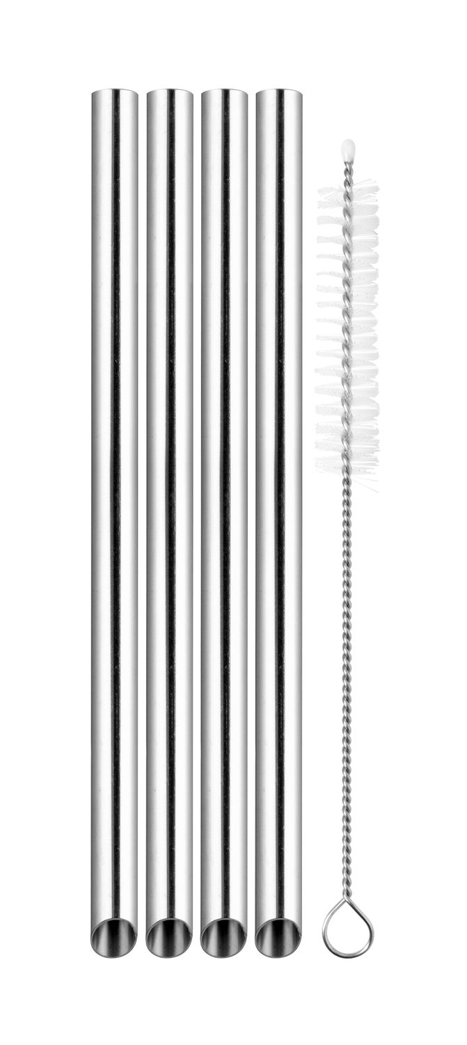 AVANTI SS Bubble Tea Straws with Cleaning Brush Set of 4