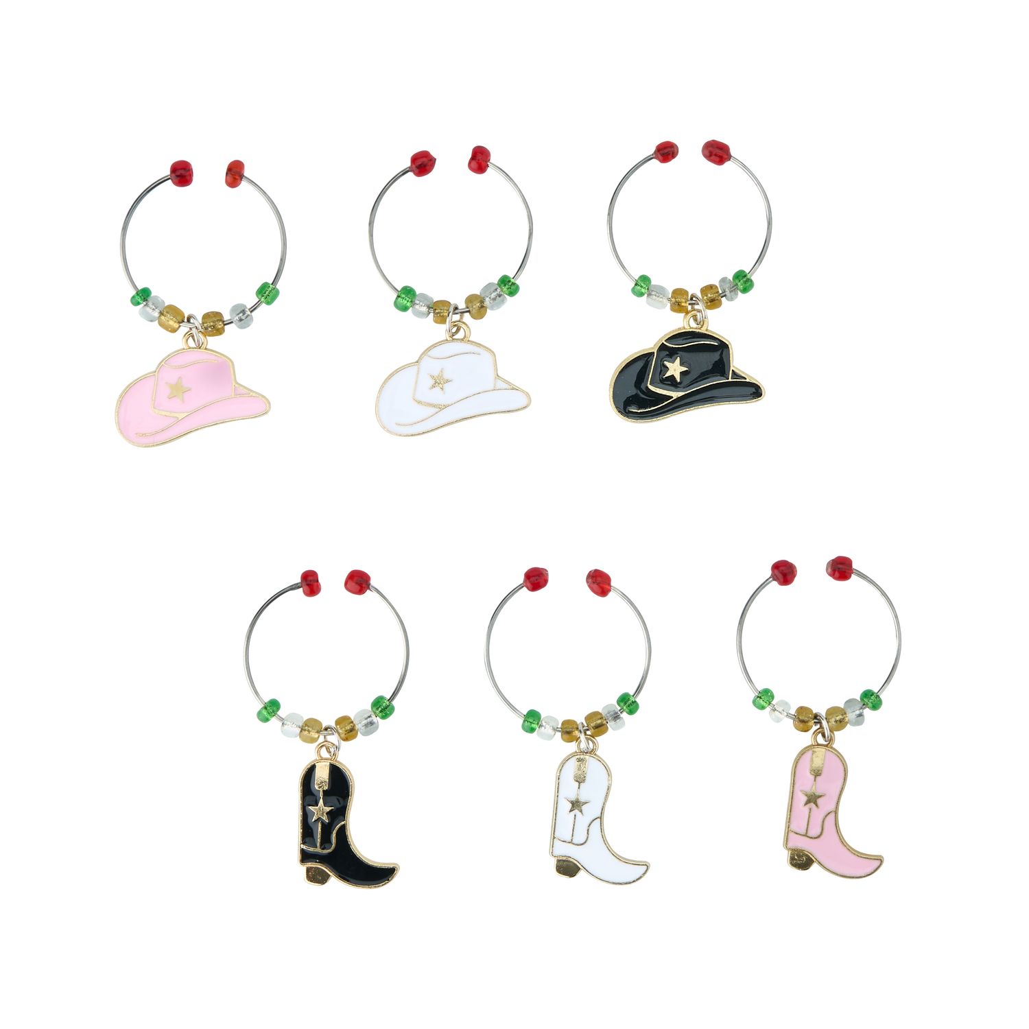 AVANTI Wine Charms, Set of 6 - Cow Girl