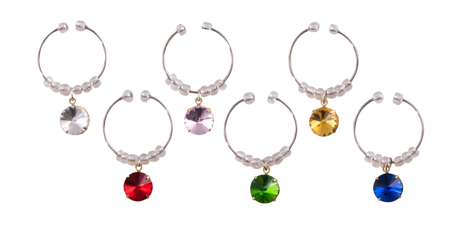 AVANTI Wine Charms Set of 6 - Gem Stones