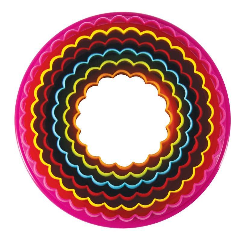 AVANTI Double Sided Round Cookie Cutters 6 Piece Set - Multi