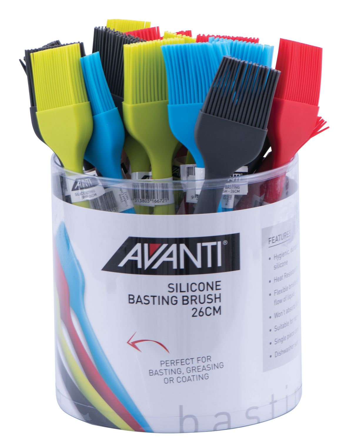 AVANTI Basting Brush Large-6xGreen/Teal/Grey
