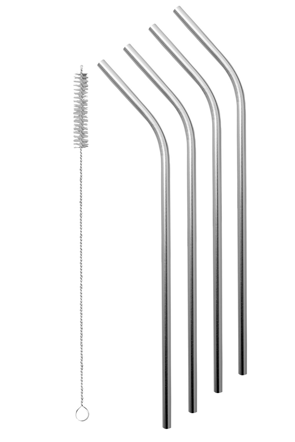 AVANTI Stainless Steel Straws with Cleaning Brush Set of 4