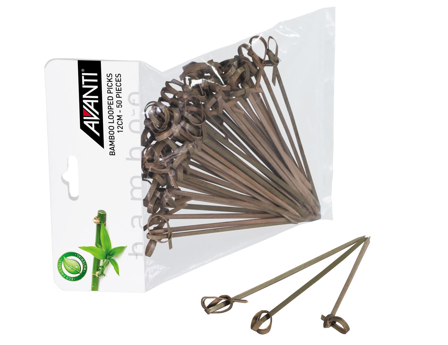 AVANTI Bamboo Looped Picks 12cm - 50 Piece Pack
