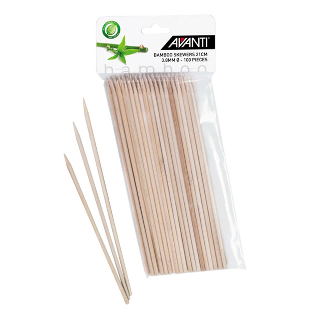 AVANTI Bamboo Skewers 21cm - 100 Piece Pack