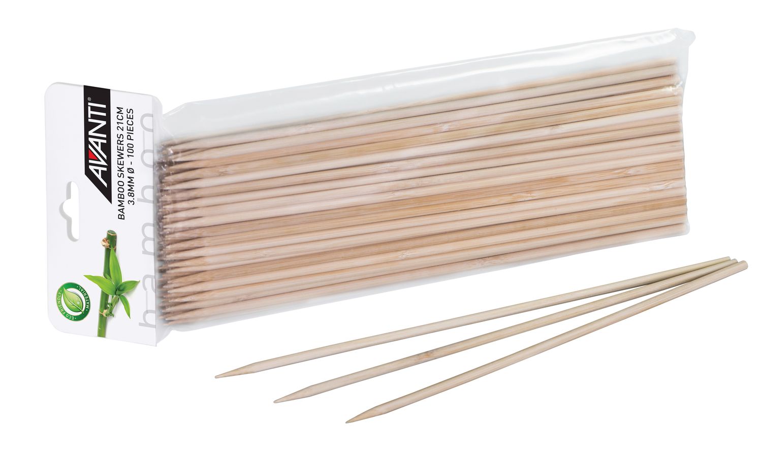 AVANTI Bamboo Skewers 25cm - 100 Piece Pack