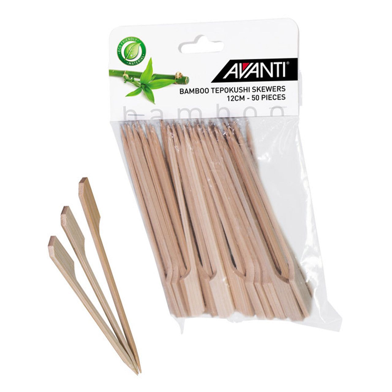 AVANTI Bamboo Tepokushi Skewers 12cm - 50 Piece Pack