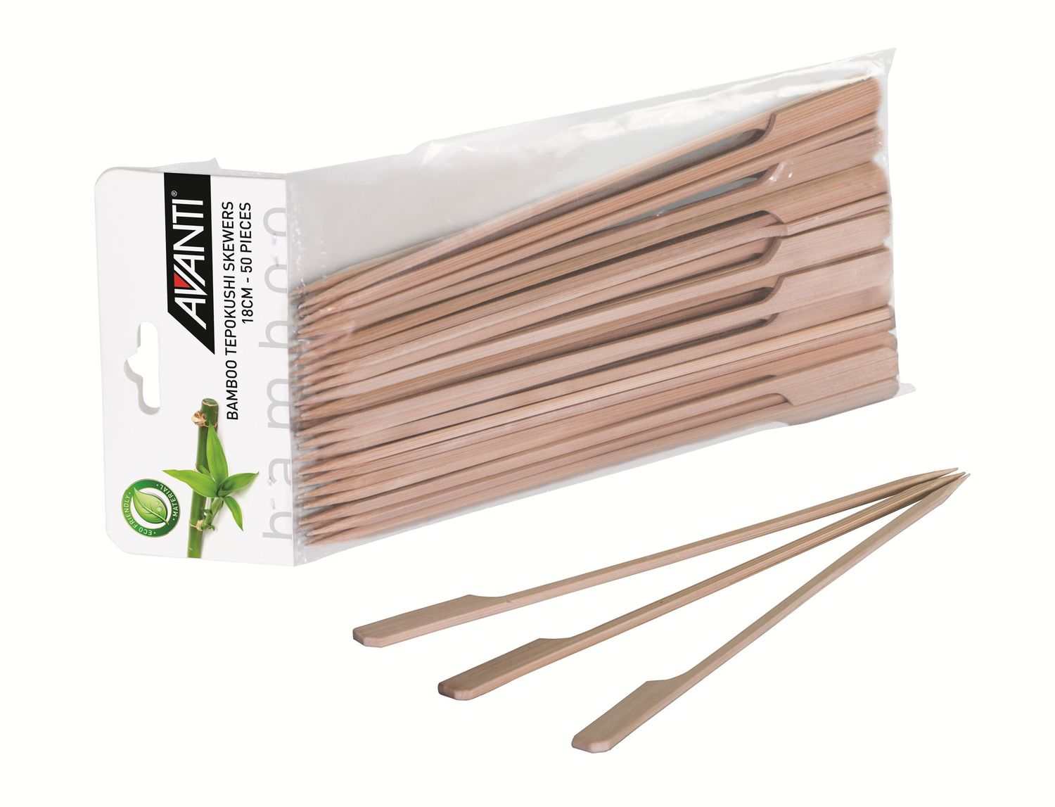 AVANTI Bamboo Tepokushi Skewers 18cm - 50 Piece Pack