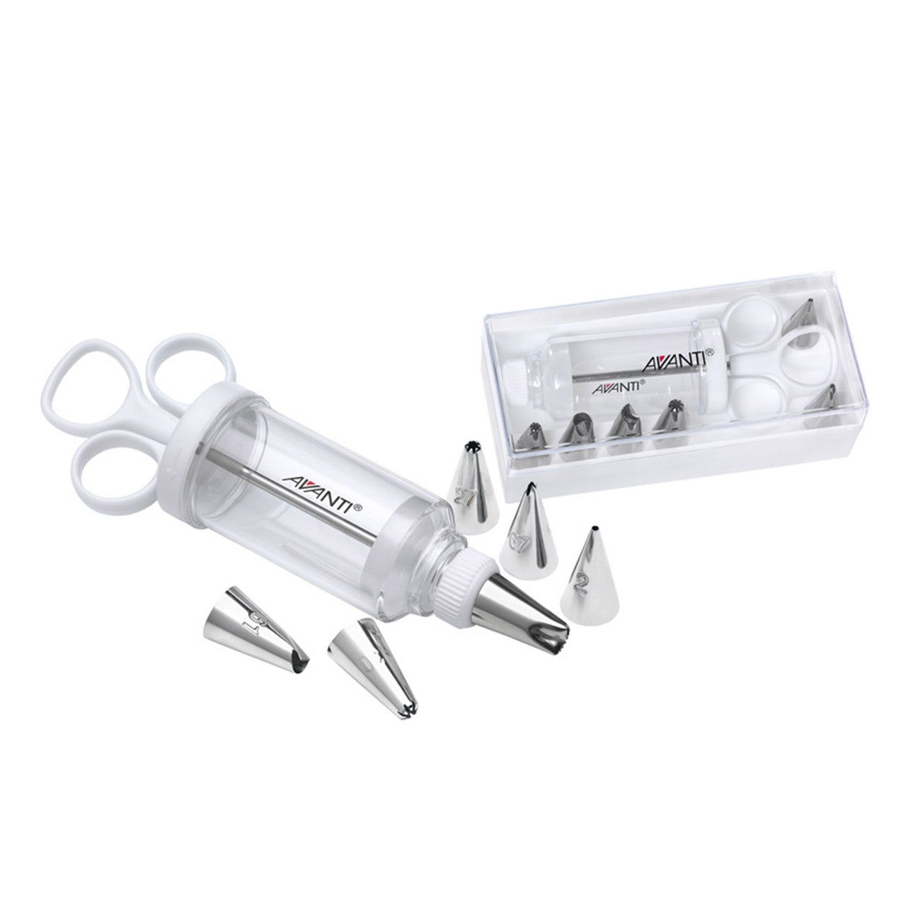 AVANTI 7 Piece Syringe Icing Set in Acrylic Box