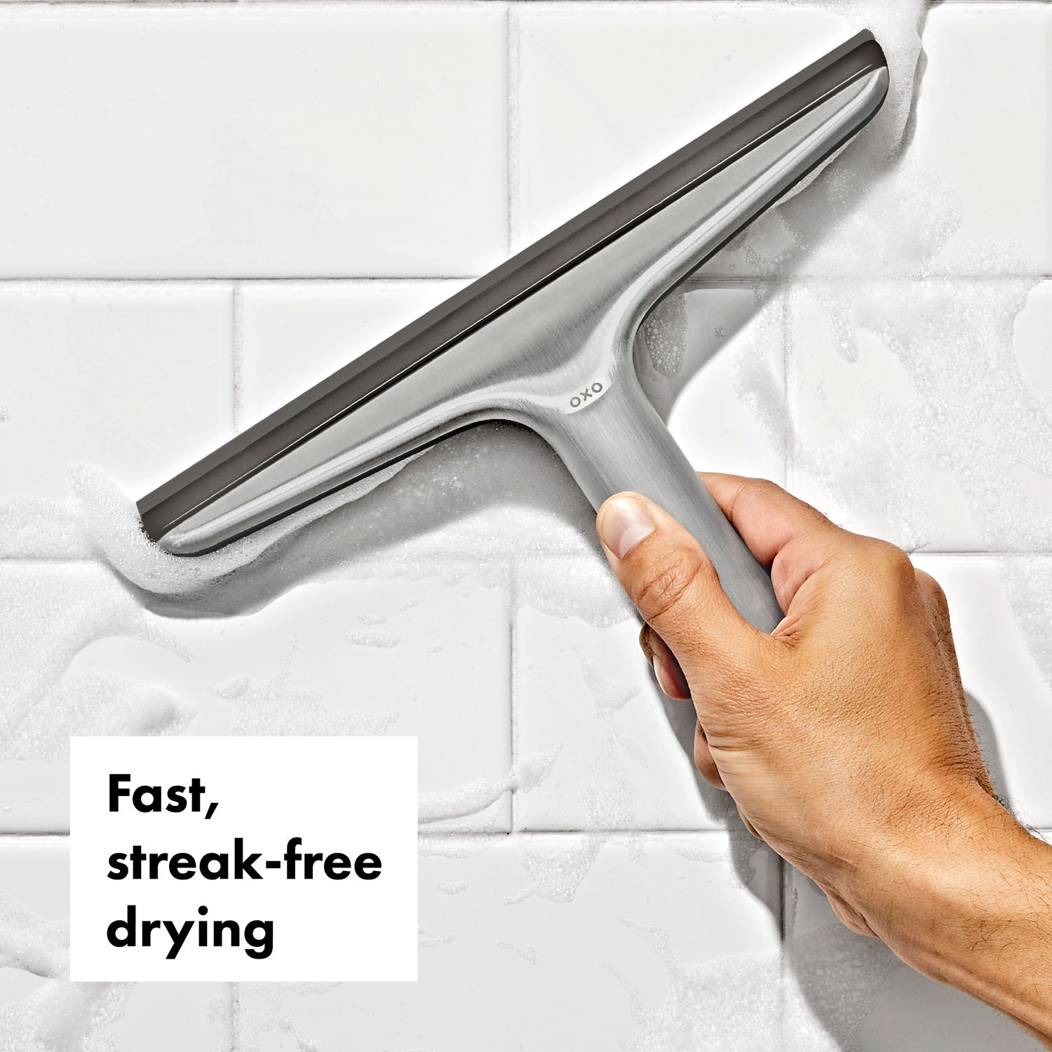 OXO Good Grips Stainless Steel Squeegee with Adhesive Holder