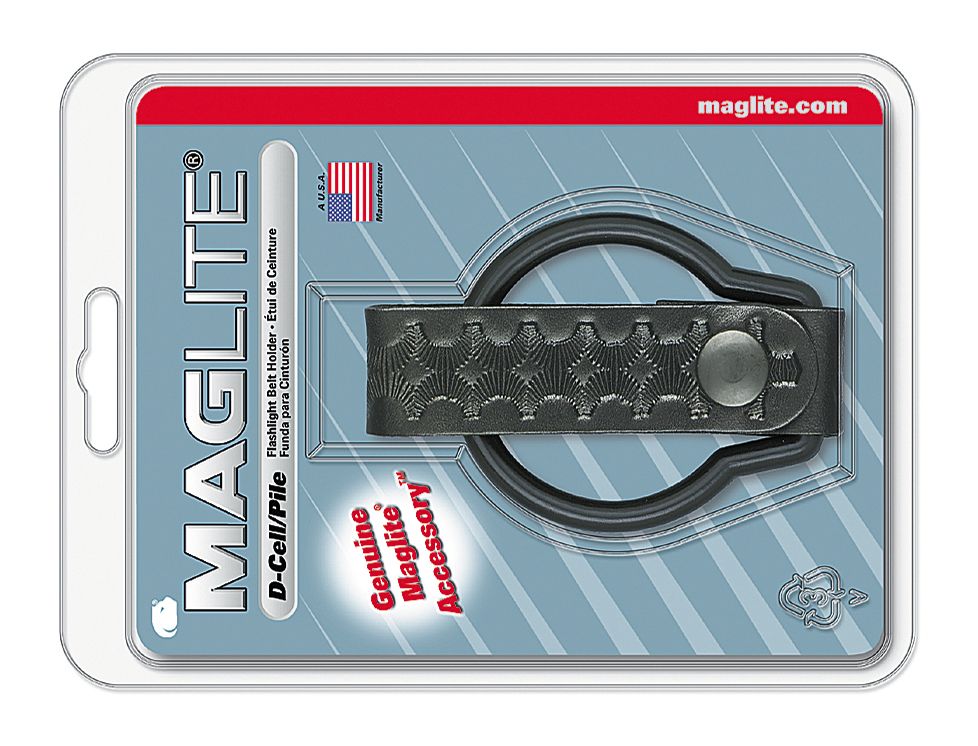 Maglite D Cell Belt Holder - Basketweave Leather - Black