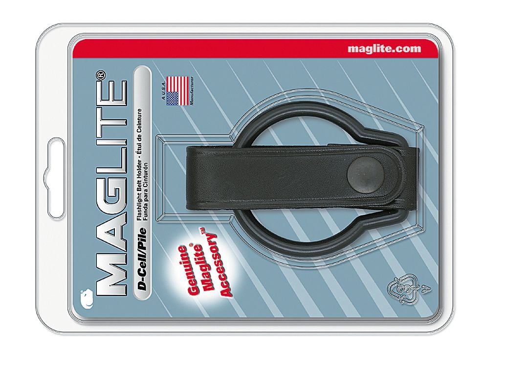 Maglite D Cell Belt Holder - Plain Leather - Black
