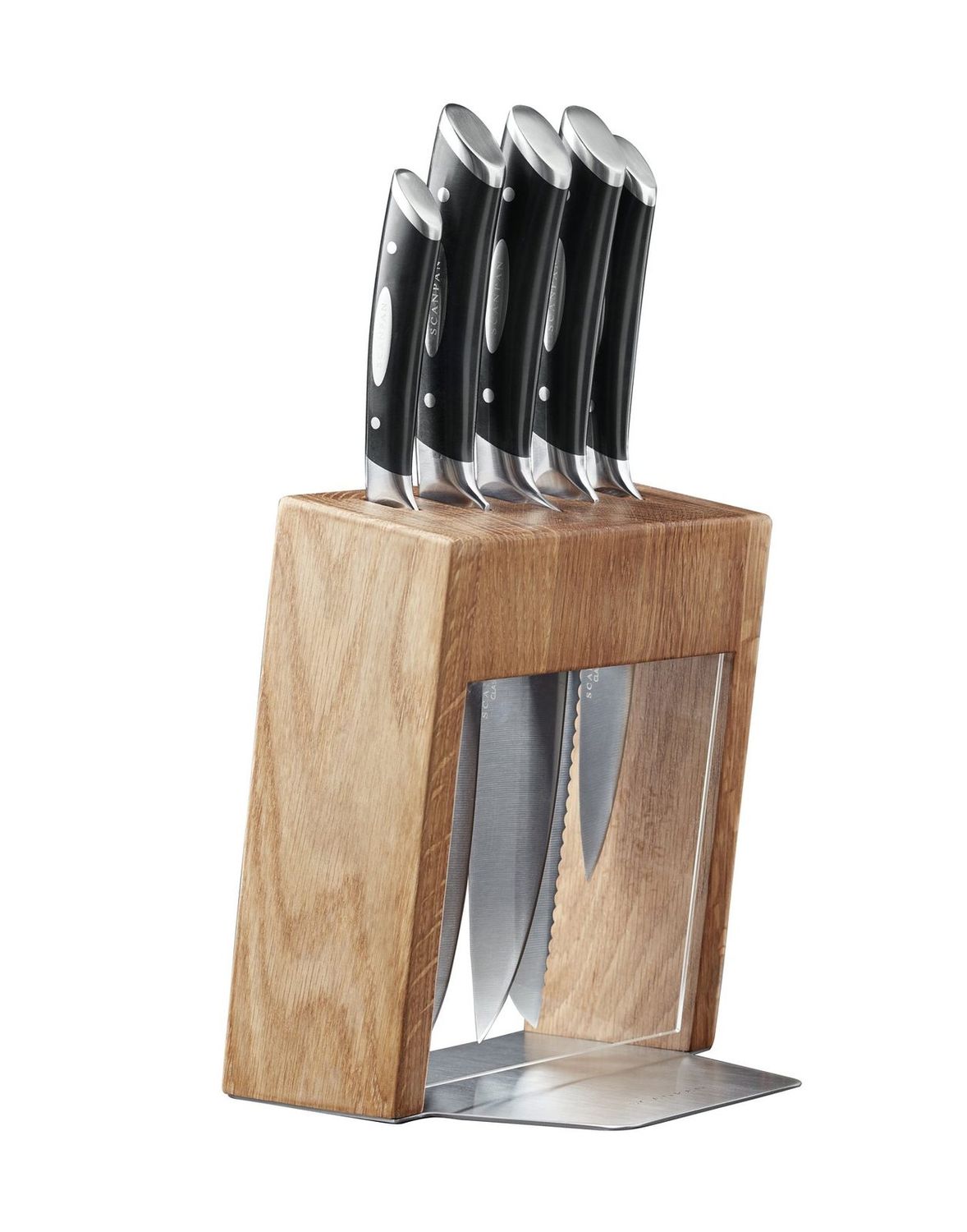 SCANPAN Kalo 6 Piece Knife Block Set - Oak