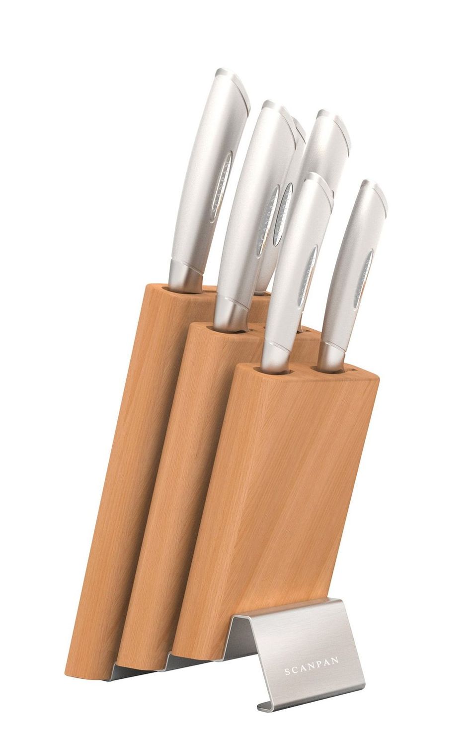 SCANPAN Classic Steel 7 Piece Step Knife Block Set