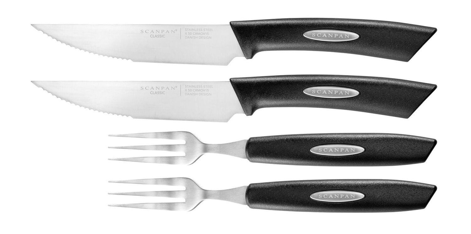 SCANPAN Classic 4 Piece Set - Texas Steak Knife &amp; Fork