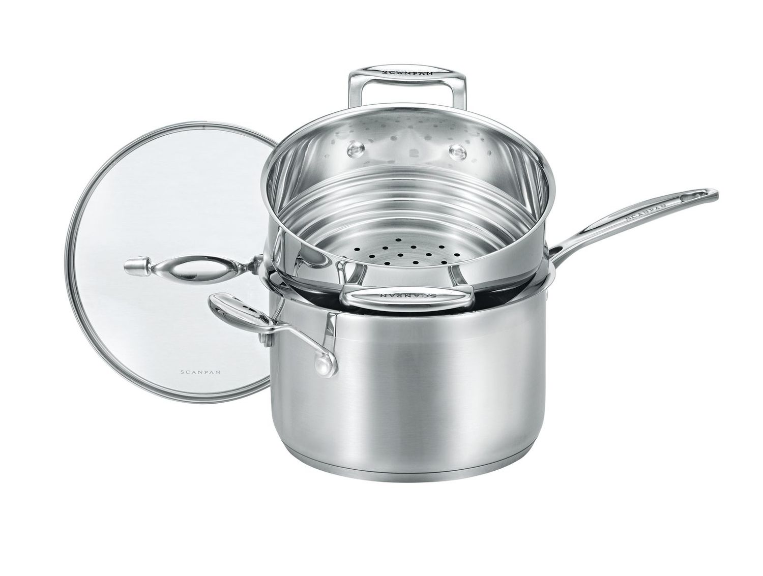 SCANPAN Impact 20cm Saucepan with 16/18/20cm Multi Steamer