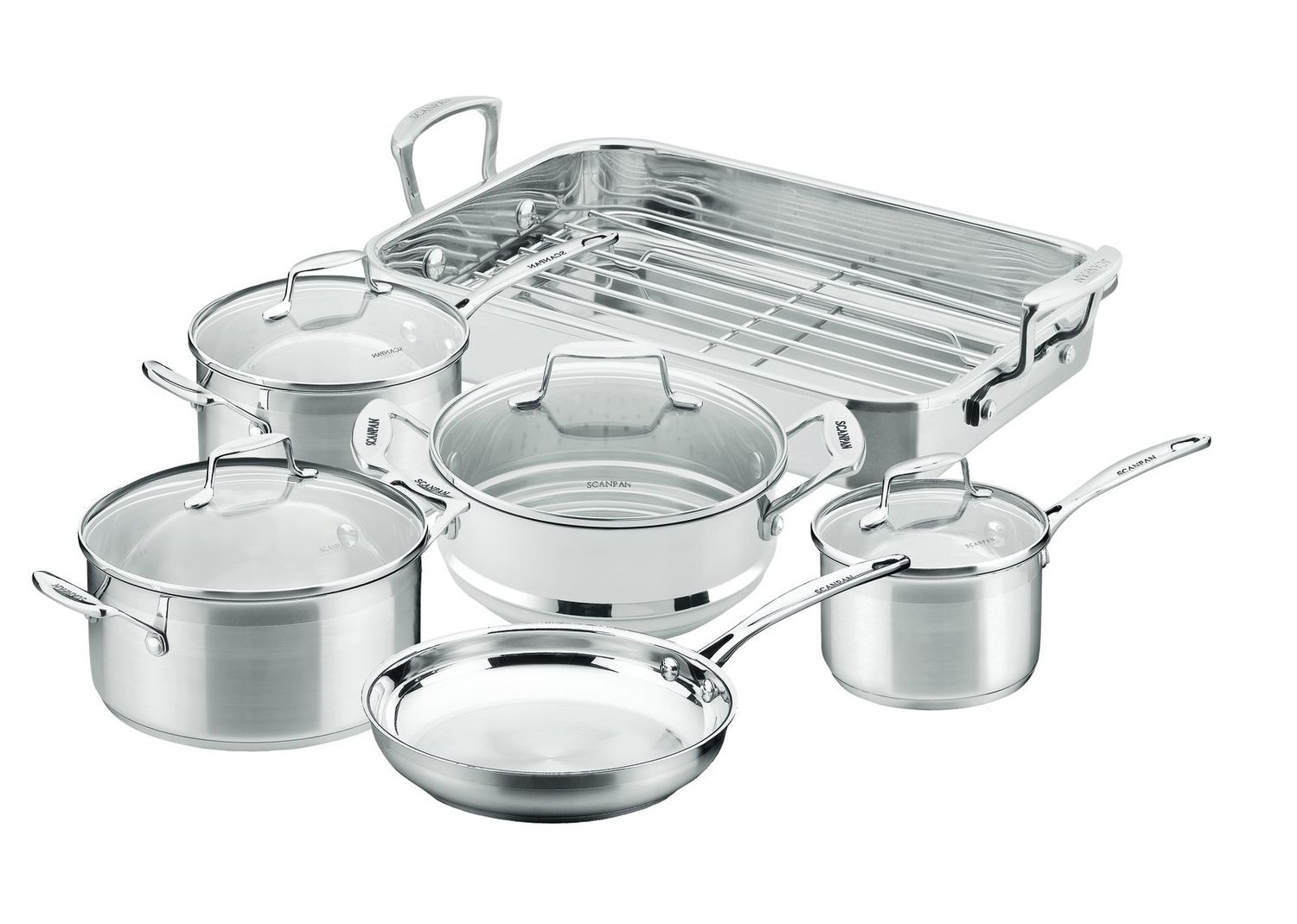 SCANPAN Impact 6 Piece Cookware Set with Roaster