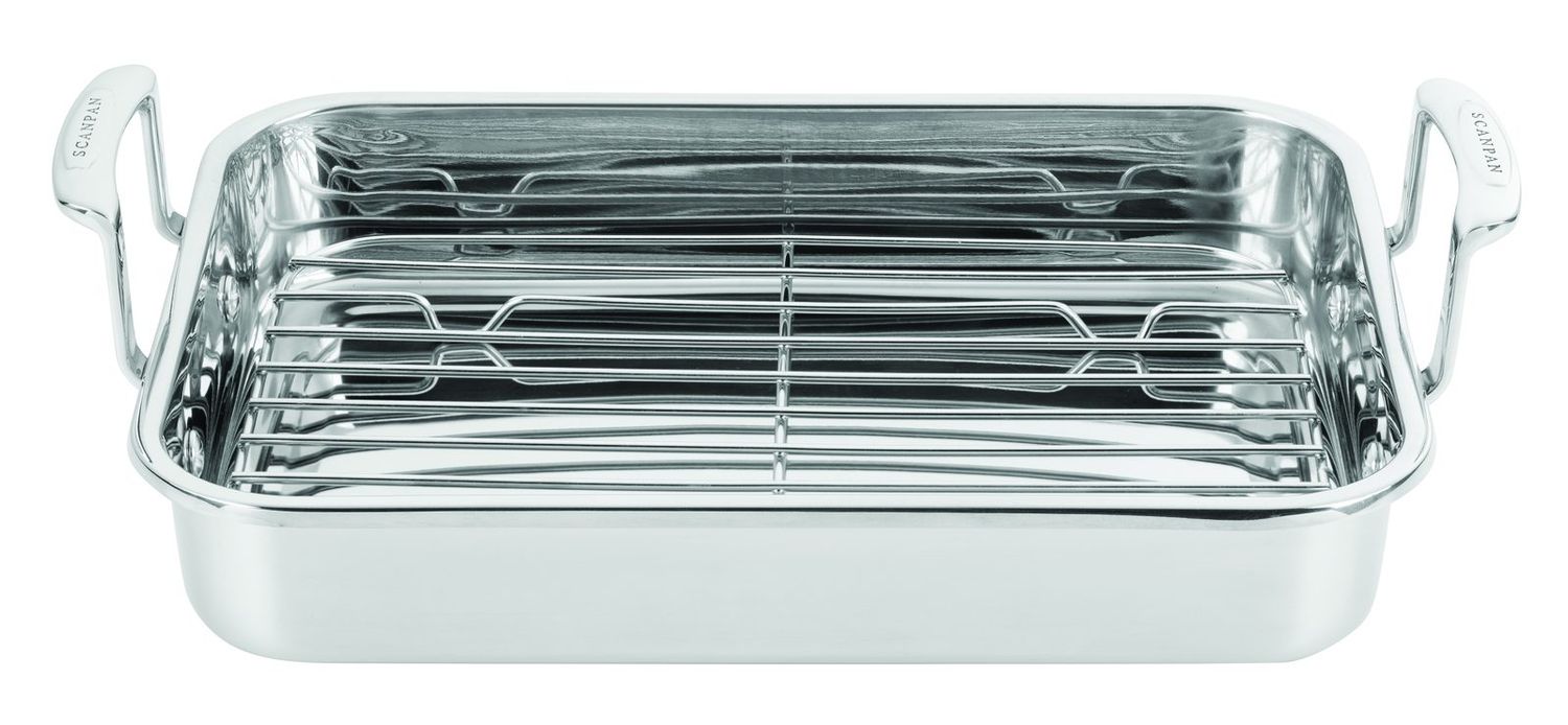 SCANPAN STS Roasting Pan with Rack - 42x26cm