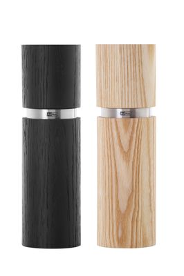 AdHoc Textura Pepper and Salt Mill Set 20cm - Black and Light Wood